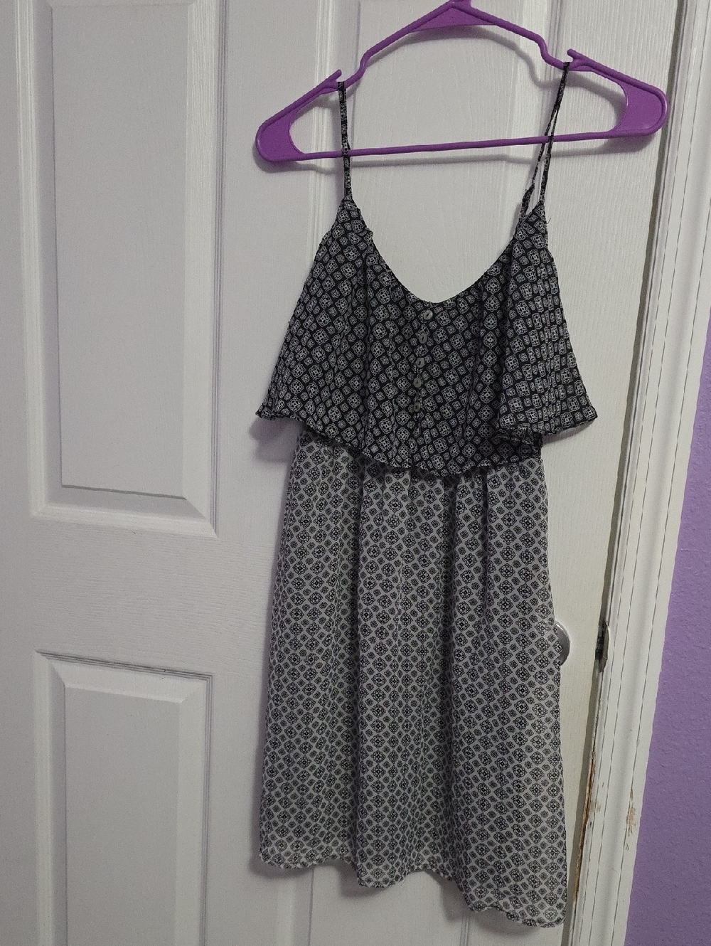 Xhilaration Black and White Printed Sundress